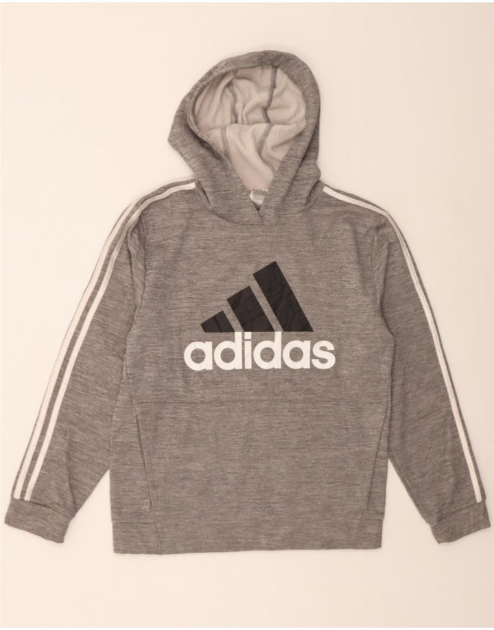ADIDAS Womens Graphic Hoodie Jumper US 18/20  XL Grey Polyester Vintage Adidas and Second-Hand Adidas from Messina Hembry 