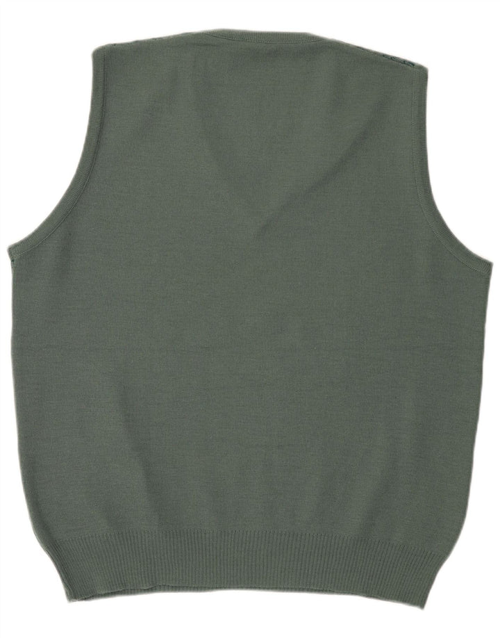 Canotta vintage da uomo IT 52 Lana geometrica verde grande