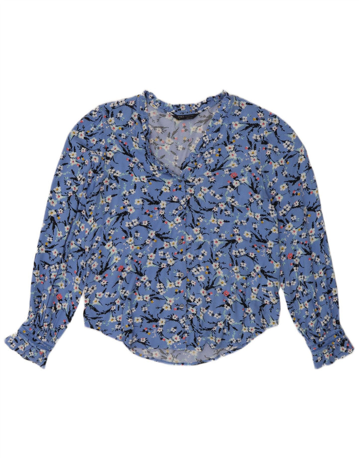 Camicetta camicia oversize da donna Marks & Spencer UK 8 piccolo floreale blu