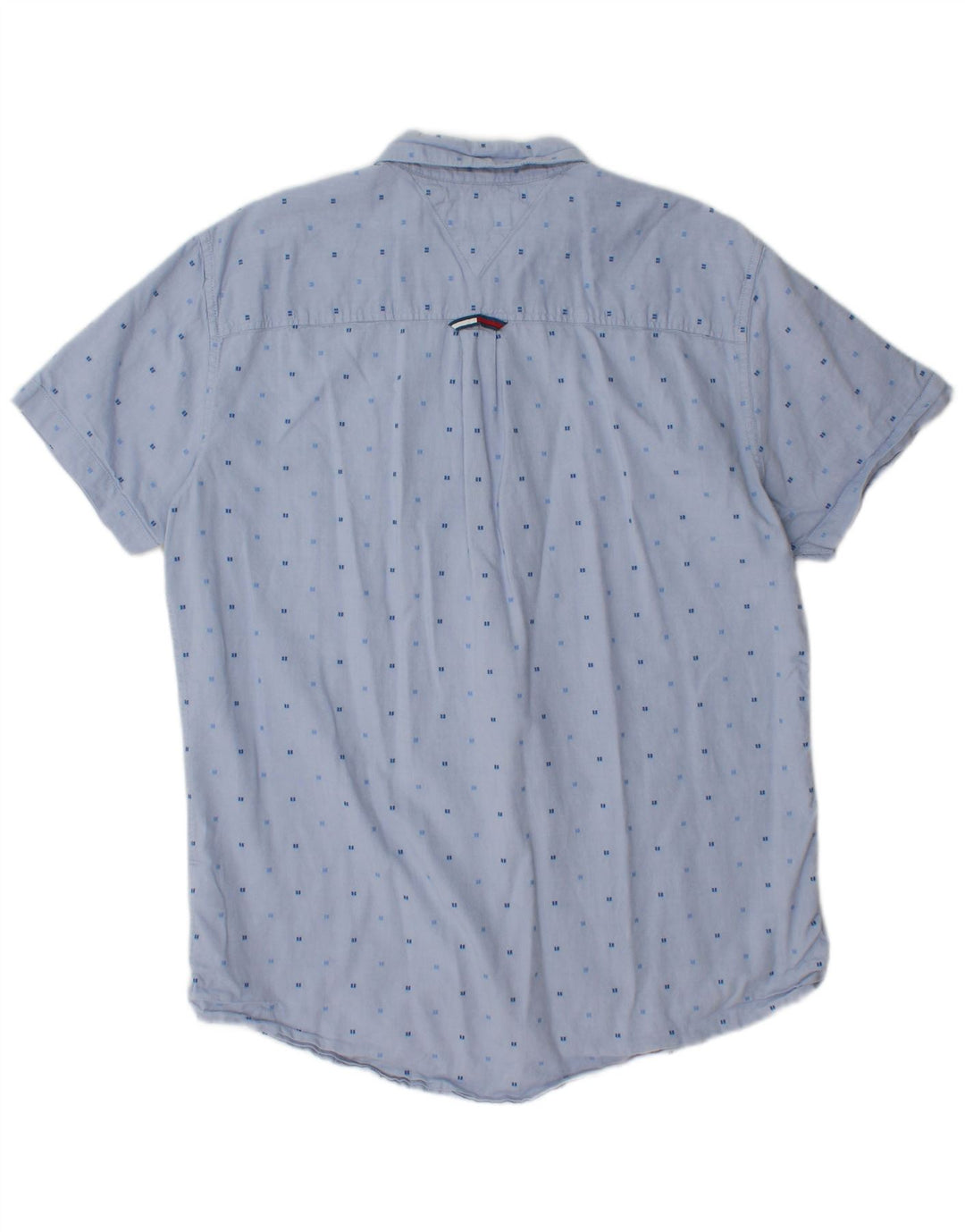 TOMMY HILFIGER Camicia da uomo a maniche corte vestibilità regolare XL cotone maculato blu