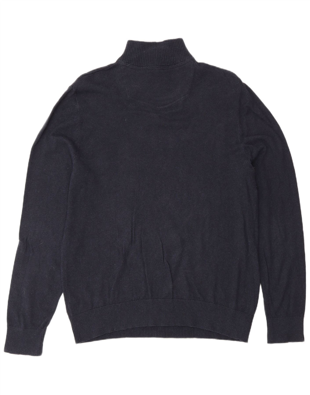 Maglione da uomo con collo con zip Fat Face, grande cotone blu navy