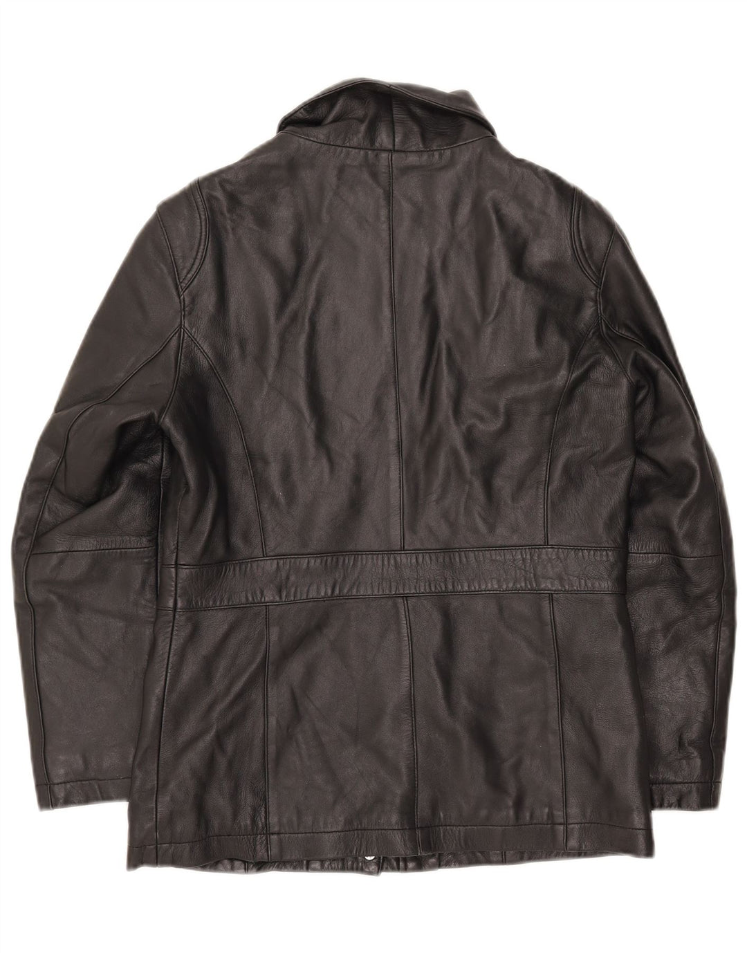 Giacca in pelle vintage da donna UK 10 piccola nera