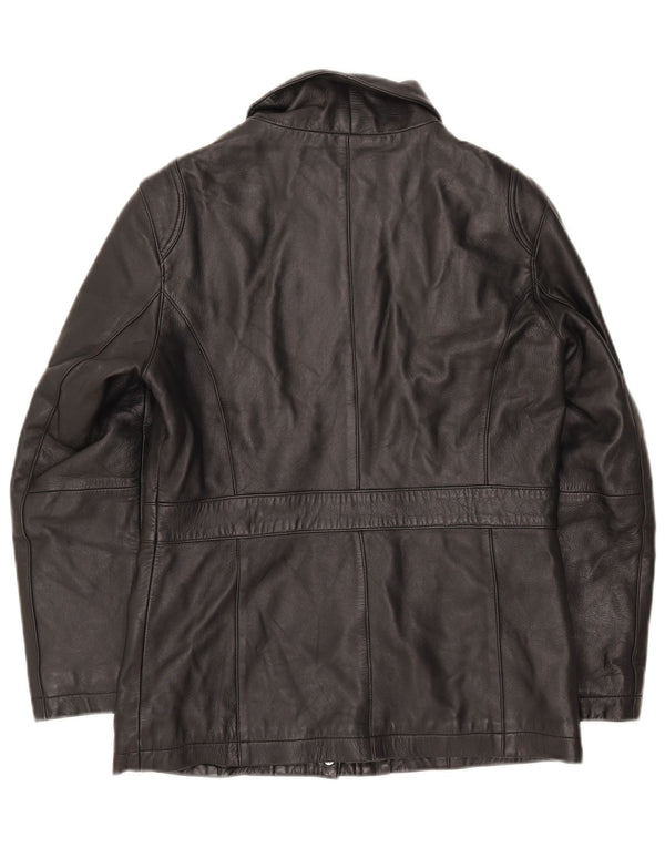 Giacca in pelle vintage da donna UK 10 piccola nera