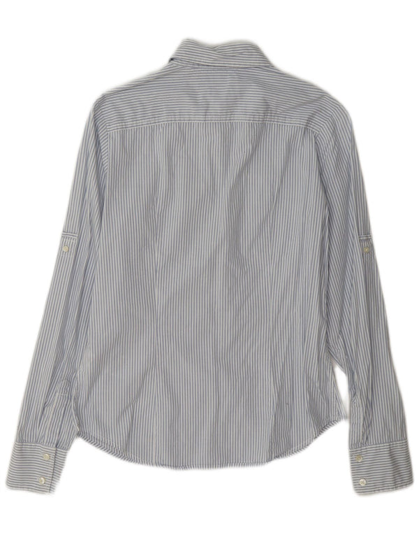Camicia a maniche lunghe da donna Tommy Hilfiger UK 8 piccolo cotone a righe blu