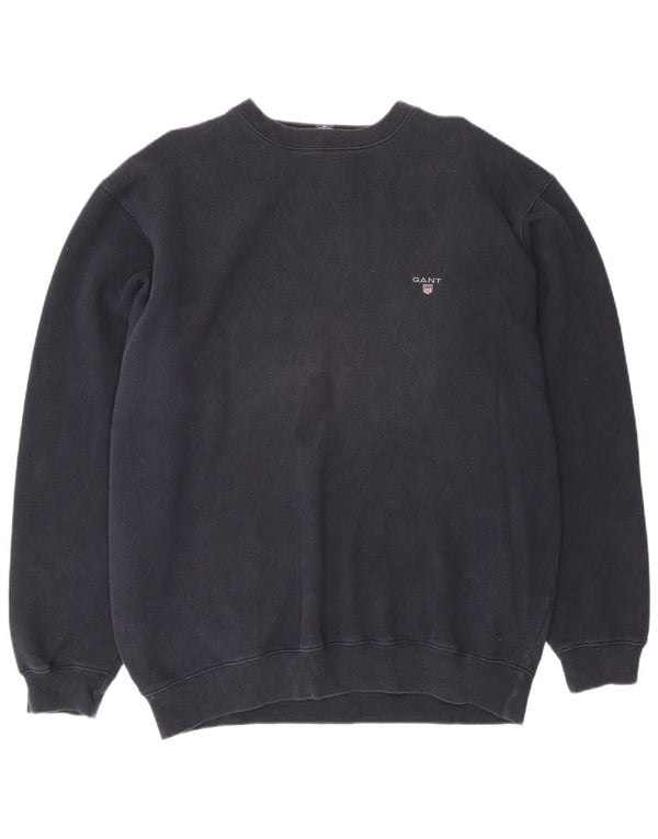 Gant Felpa da Uomo Maglione XL Blu Navy Cotone