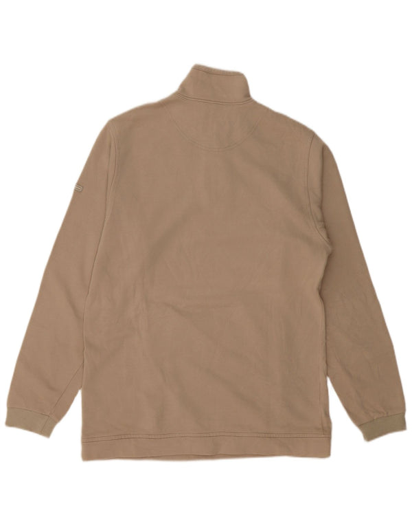 Felpa Champion da uomo con collo con zip, maglione grande, cotone beige