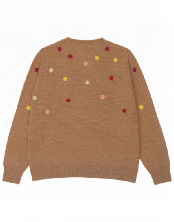 Marks & Spencer Womens Crew Neck Jumper Sweater UK 18 XL Brown Spotted