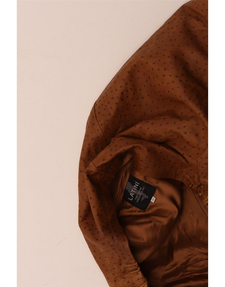 Gilet in Pelle Uomo VINTAGE IT 56 3XL Marrone Maculato