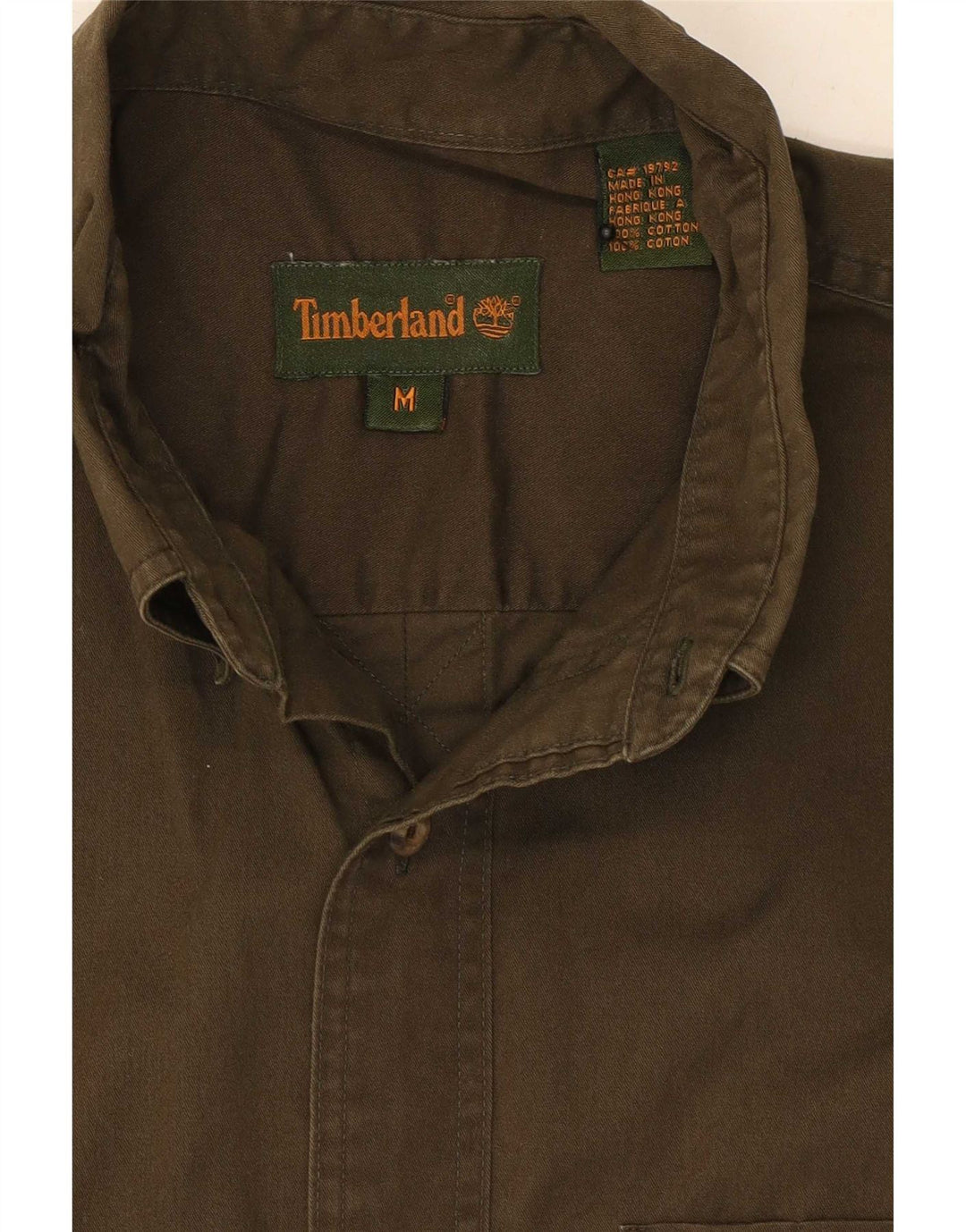 Camicia da uomo Timberland in cotone kaki medio