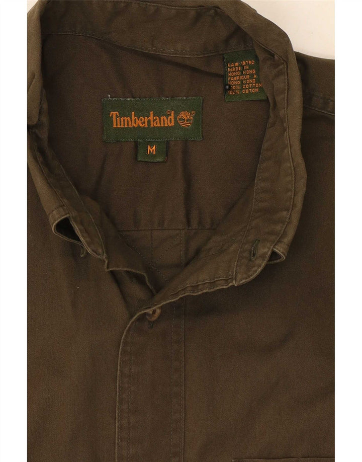 Camicia da uomo Timberland in cotone kaki medio