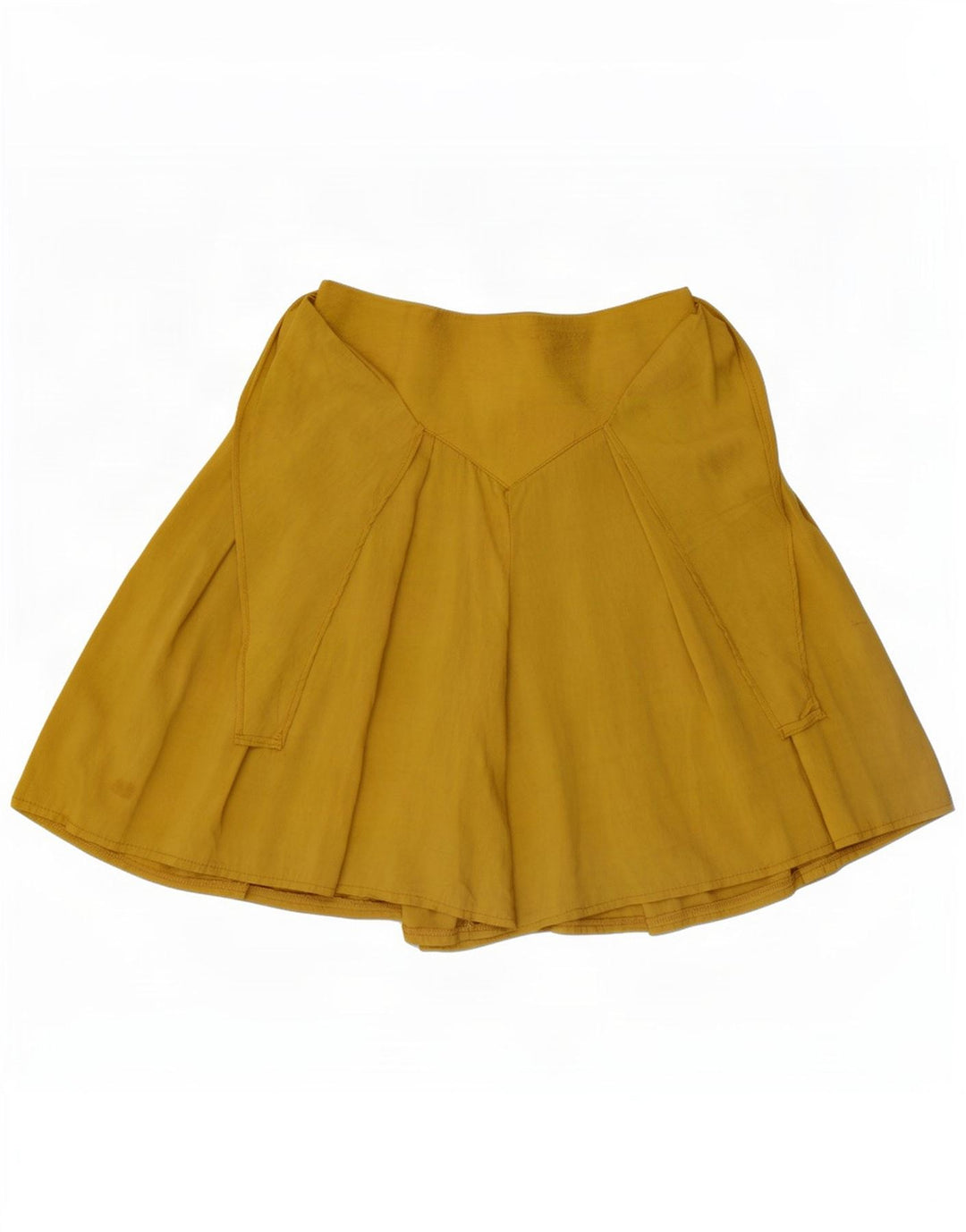 Minigonna vintage da donna Skort W26 piccola in viscosa gialla