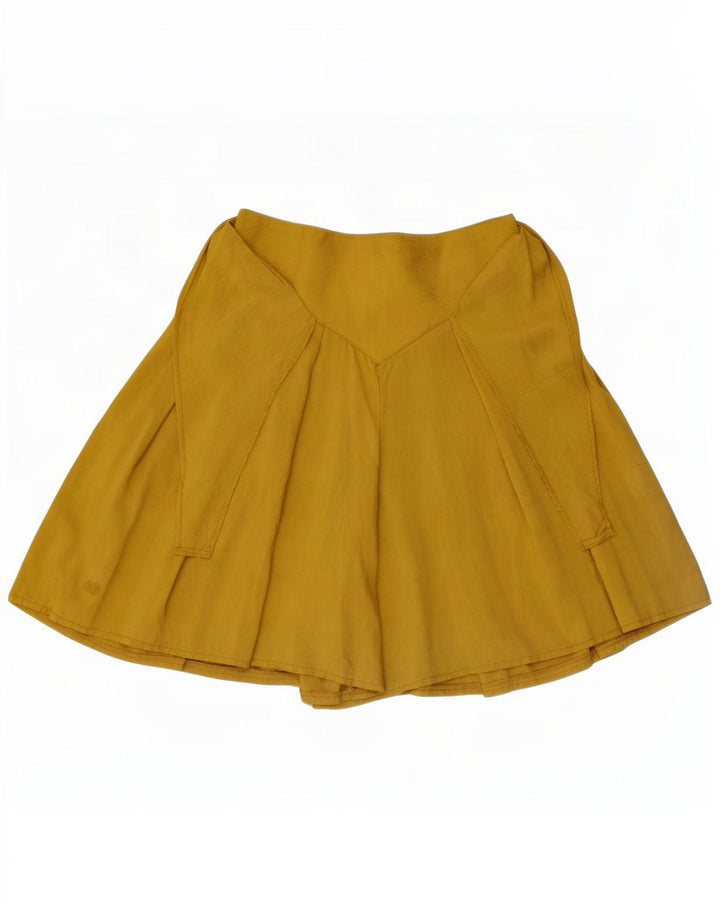 Minigonna vintage da donna Skort W26 piccola in viscosa gialla