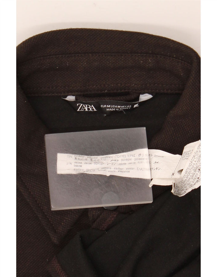 Camicia da uomo in flanella ZARA poliestere marrone medio