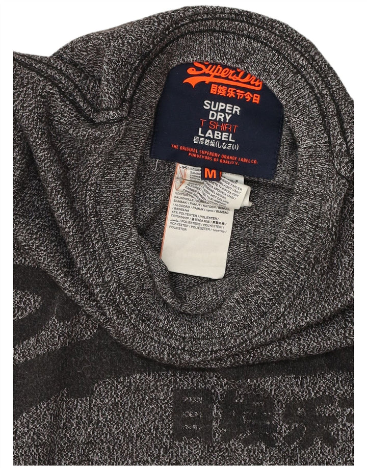 T-shirt grafica da uomo Superdry Top in cotone chiazzato grigio medio