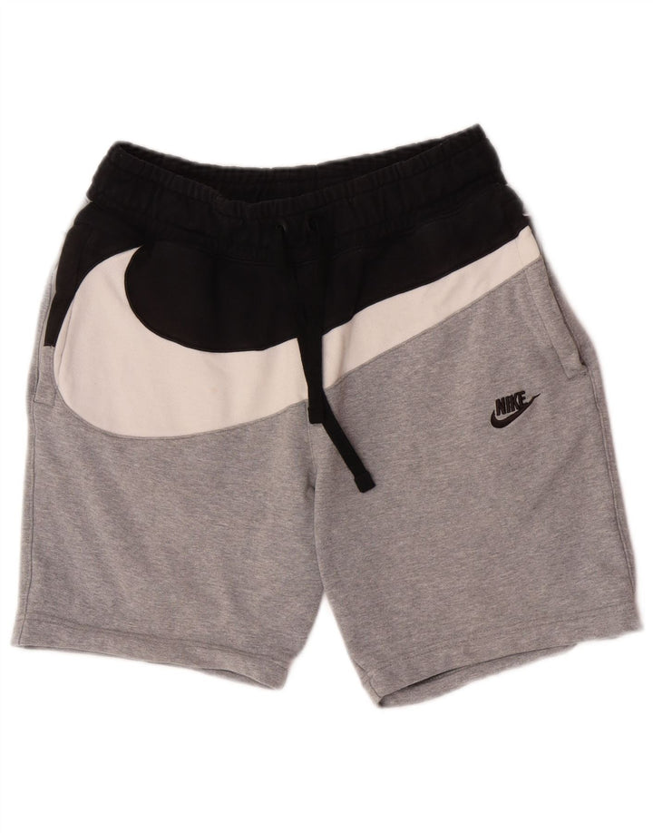 Pantaloncini sportivi Nike da uomo in cotone color block grigio medio