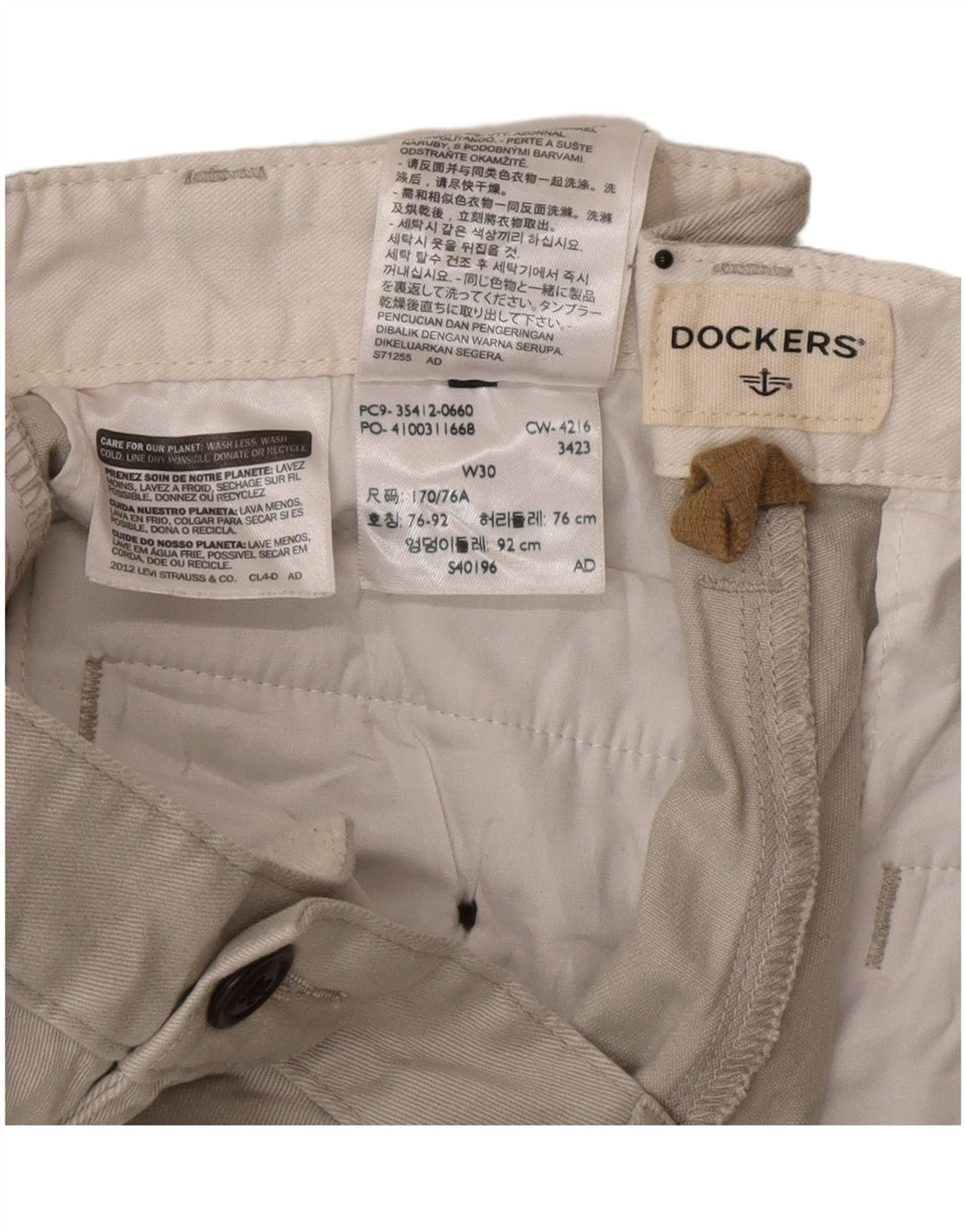 Pantaloncini cargo da uomo Dockers W30 in cotone beige medio