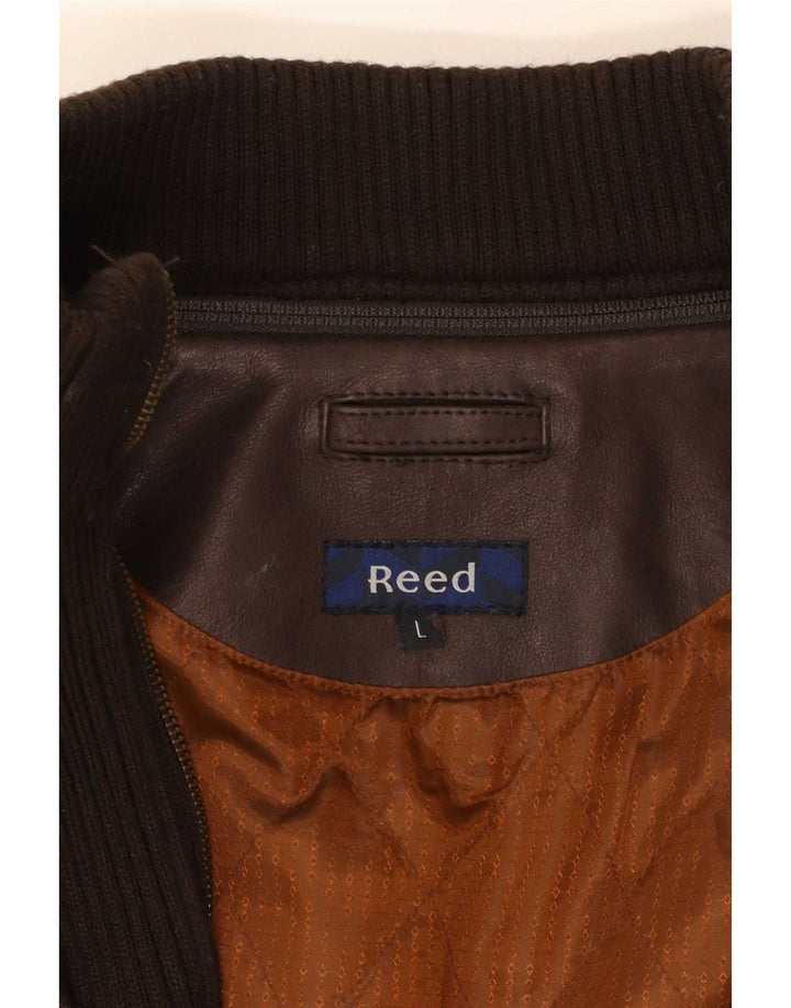 Giacca in pelle da uomo Reed UK 40 grande marrone