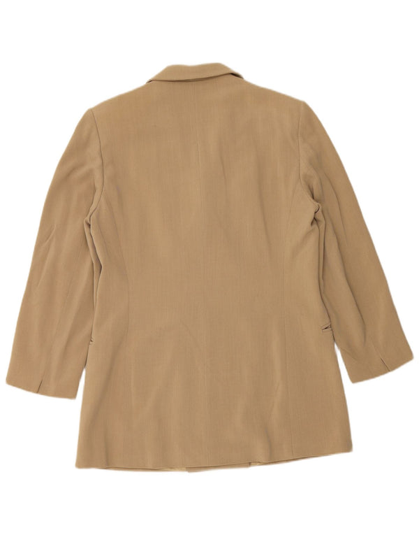 MAX MARA Giacca blazer doppiopetto da donna UK 14 Large Beige Lana