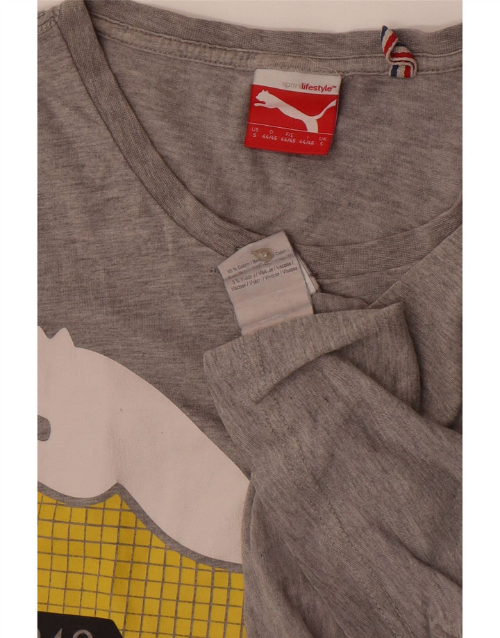 T-shirt grafica da uomo Puma Top Small in cotone grigio