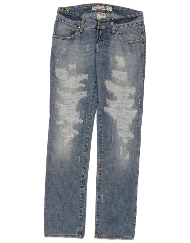 Jeans dritti effetto consumato da donna MET W28 L31 cotone blu