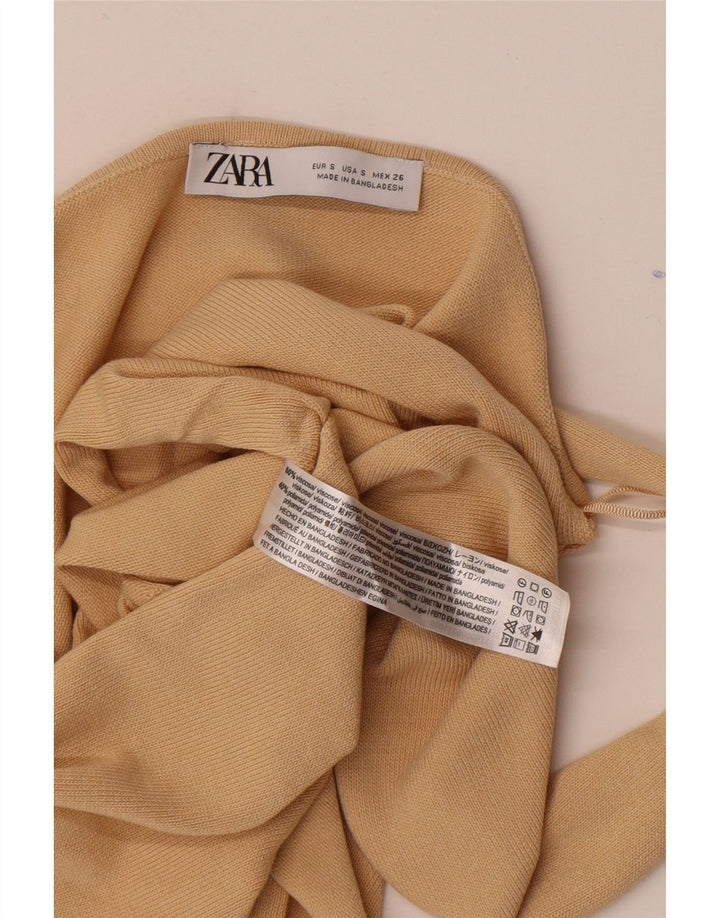 Top corto alla caviglia da donna Zara UK 8 piccolo in viscosa beige