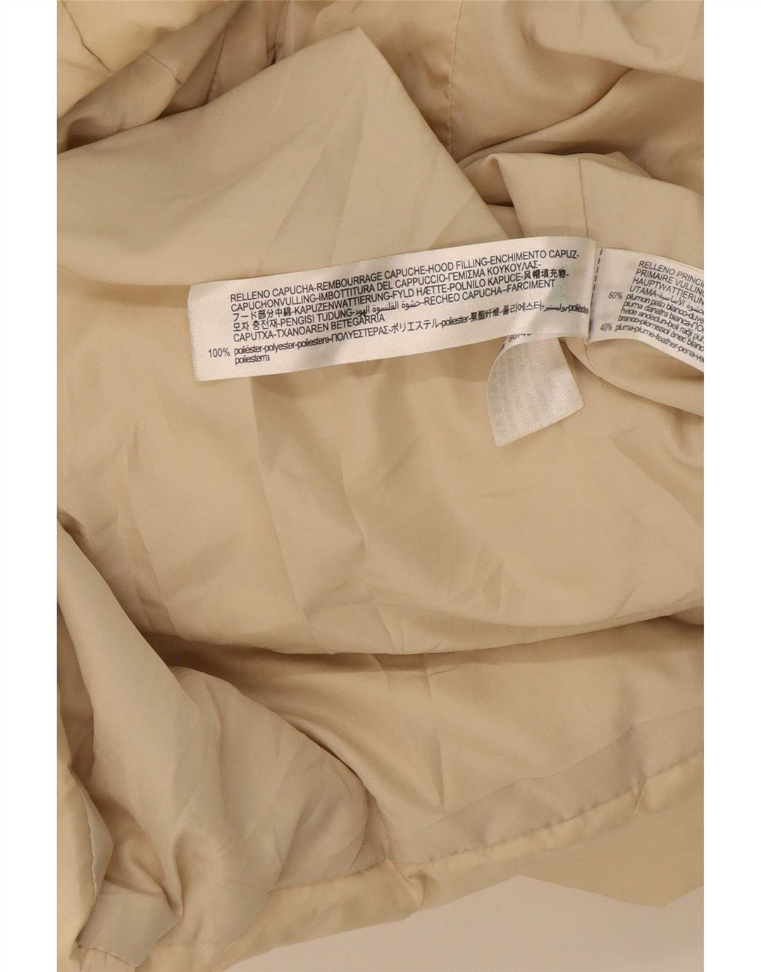 Cappotto imbottito oversize con cappuccio da donna Zara UK 6 XS Poliestere beige
