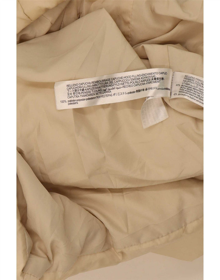 Cappotto imbottito oversize con cappuccio da donna Zara UK 6 XS Poliestere beige