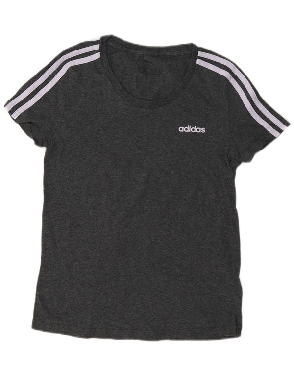 T-shirt da donna Adidas Top UK 8/10 piccola in cotone grigio