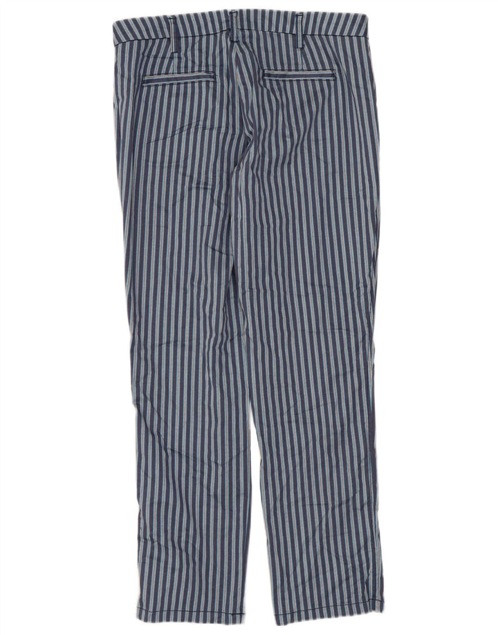 Pantaloni Chino Da Donna Benetton UK 8 Small W28 L25 Blu Navy A Righe