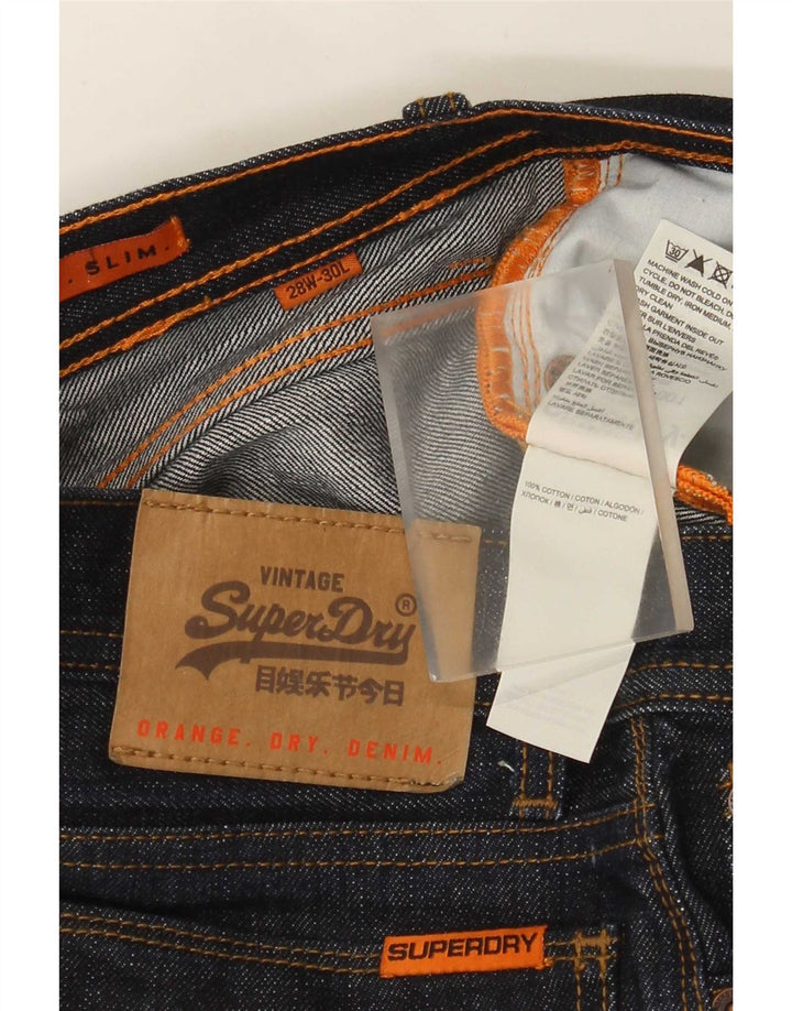 Jeans slim da uomo Superdry W28 L30 cotone blu navy