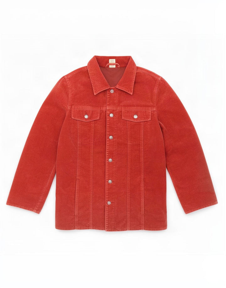 Giacca utilitaria vintage da donna UK 18 XL in cotone rosso