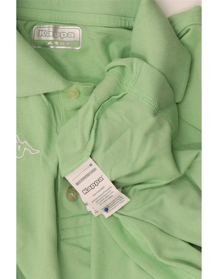 Polo grafica da uomo Kappa grande in cotone verde