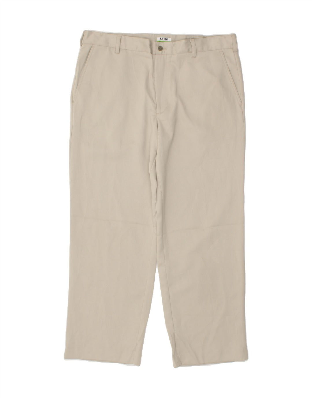 IZOD Mens Straight Chino Trousers W38 L30  Beige Polyester Vintage Izod and Second-Hand Izod from Messina Hembry 