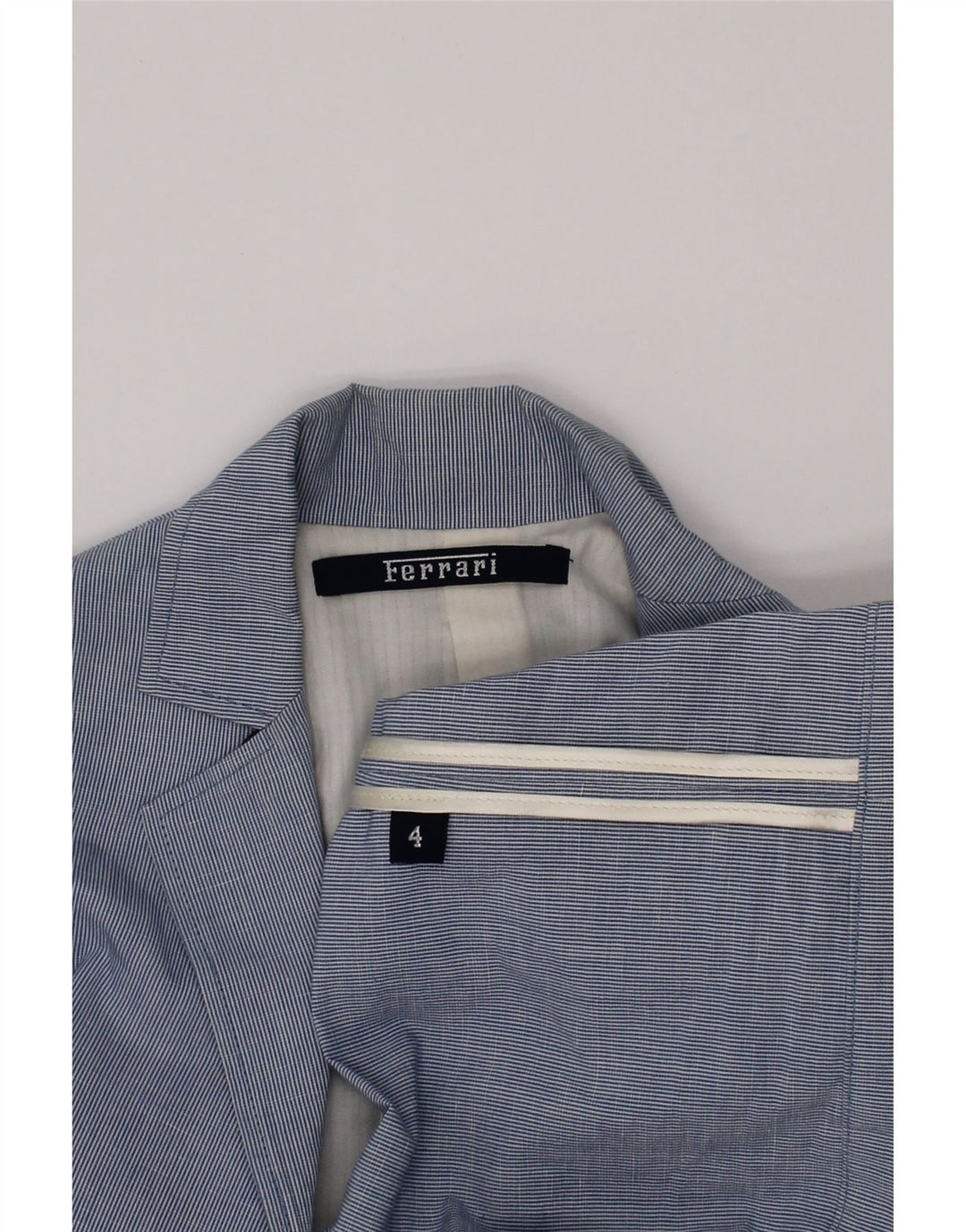 Giacca Blazer a 2 Bottoni Ferrari da Ragazzo 3-4 Anni Gessato Blu