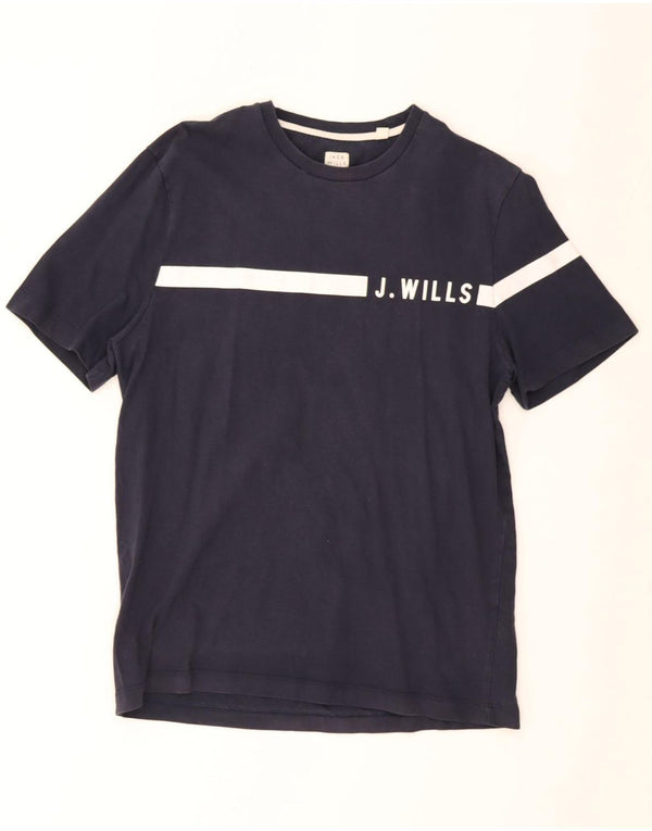 T-shirt grafica da uomo Jack Wills Top in cotone color block medio blu navy