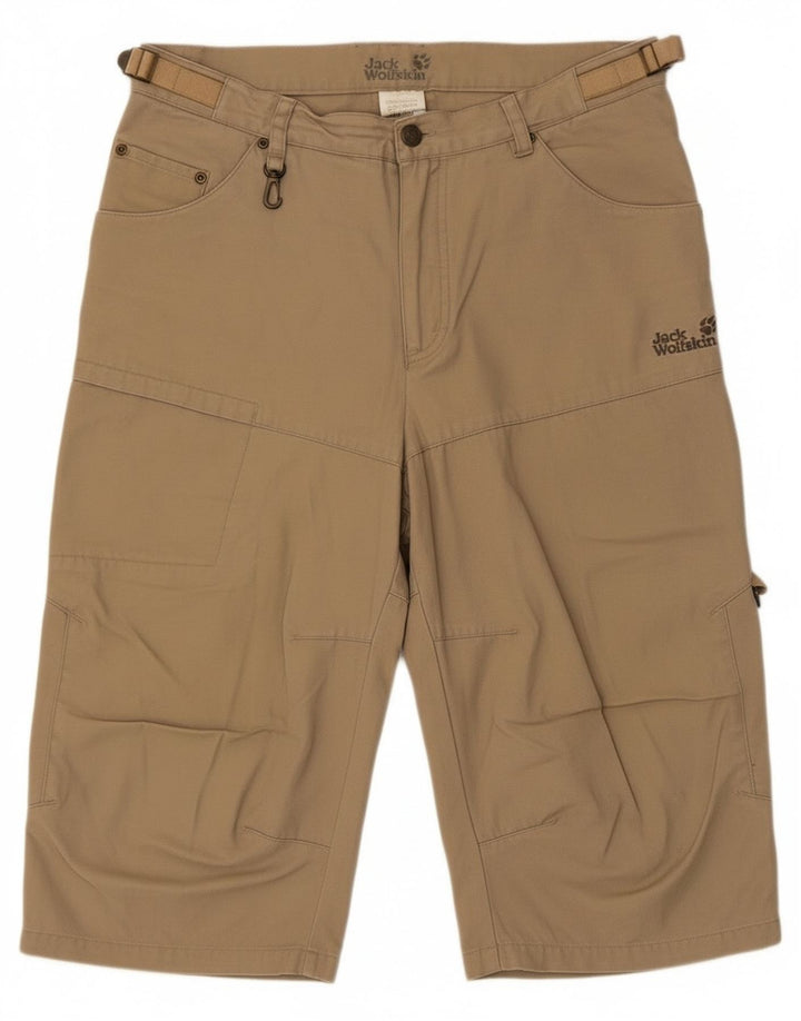 Pantaloncini bermuda cargo da uomo Jack Wolfskin W33 grande cotone beige