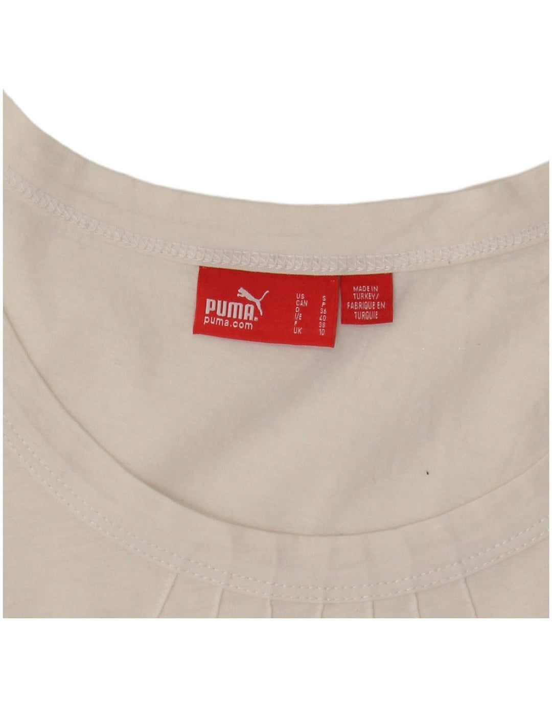 Canotta da donna PUMA UK 10 piccola in cotone a righe bianche