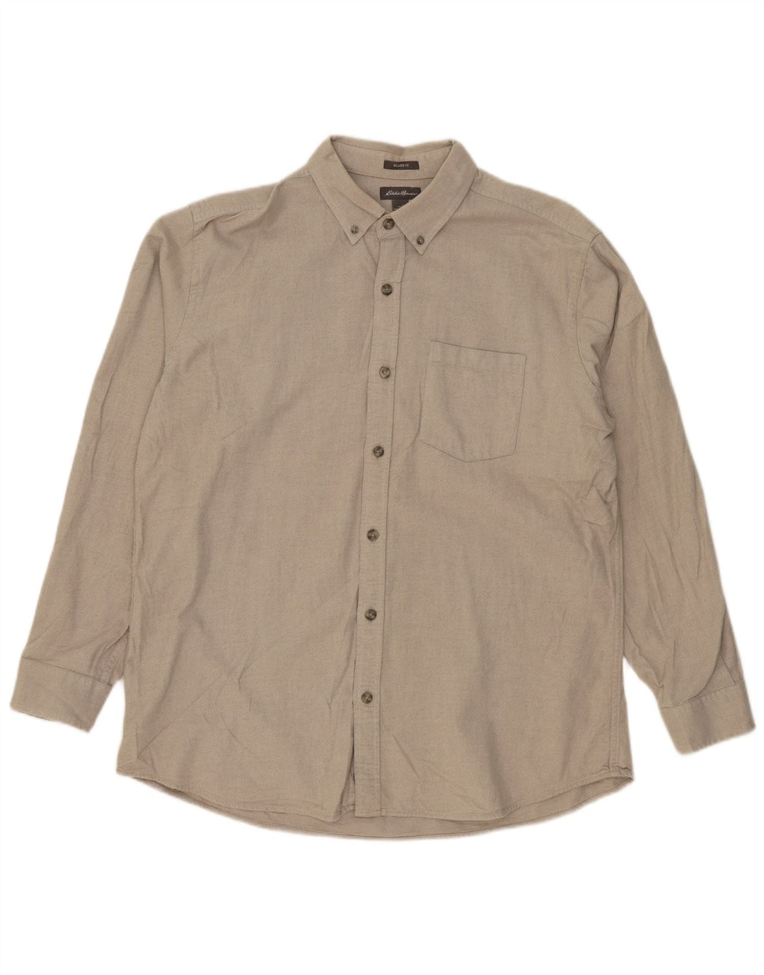 EDDIE BAUER Camicia da uomo dalla vestibilità comoda, grande, in cotone beige