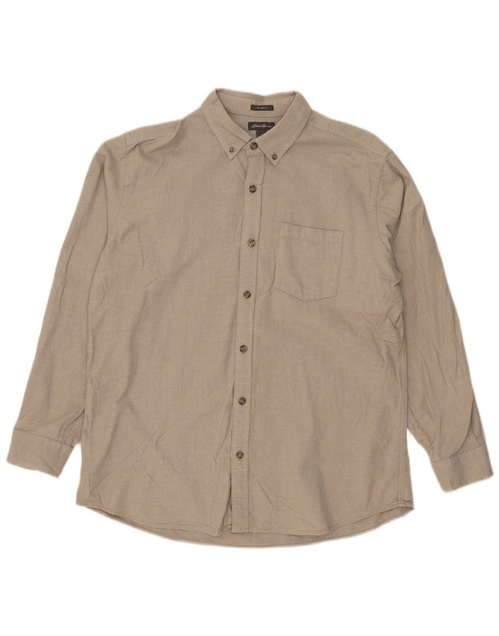 EDDIE BAUER Camicia da uomo dalla vestibilità comoda, grande, in cotone beige