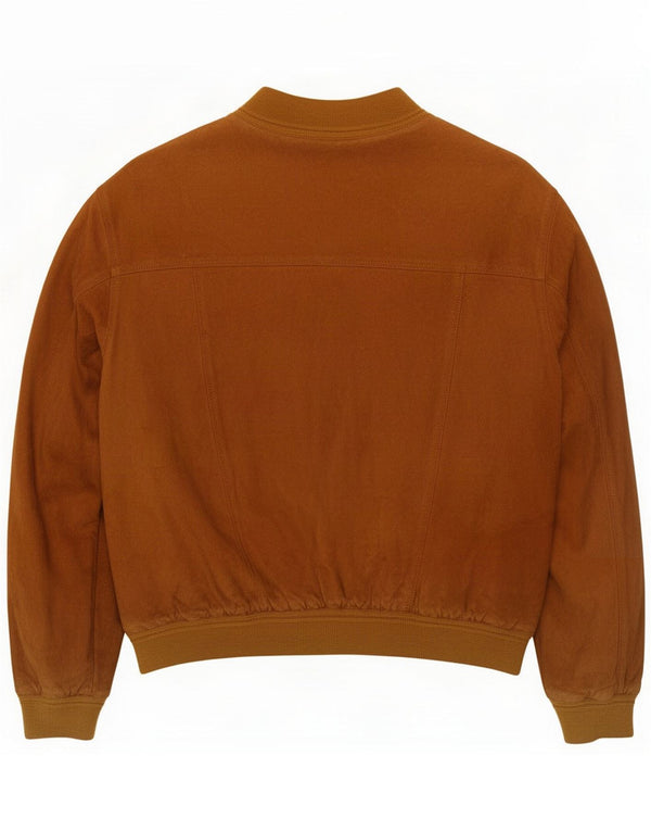 Lavorazione Artigiana Uomo Bomber in pelle scamosciata UK 44 2XL Pelle marrone