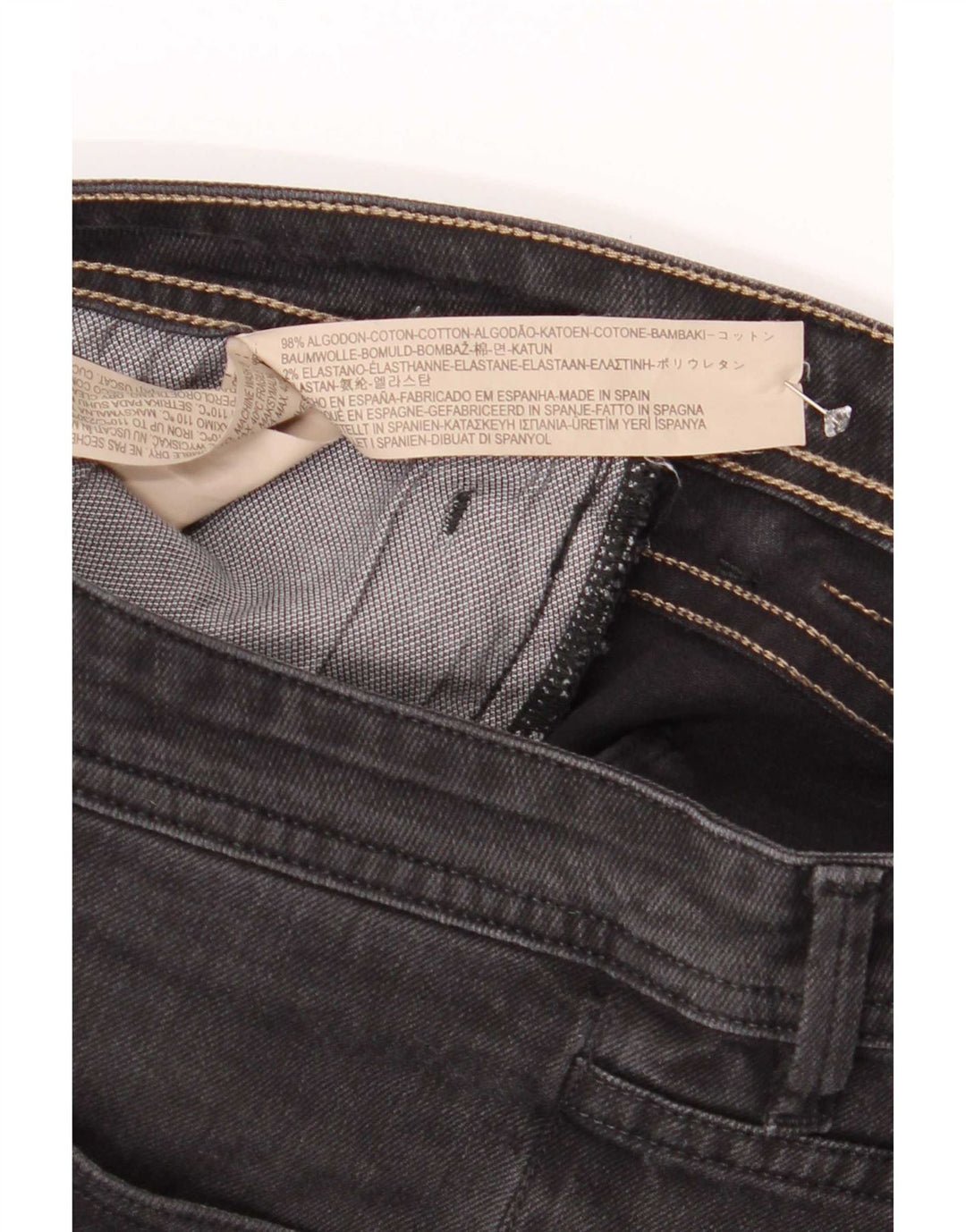 Jeans slim da uomo Massimo Dutti EU 42 Large W32 L30 Cotone grigio