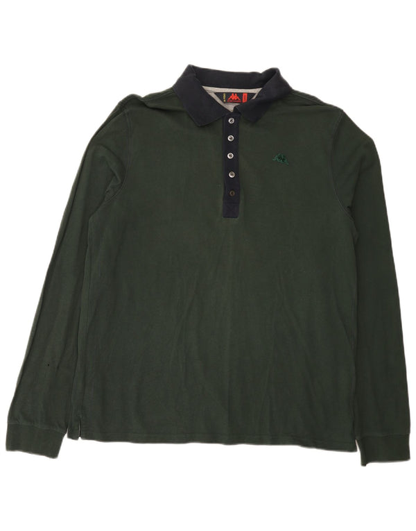 Polo Kappa Uomo Manica Lunga Large Verde Cotone
