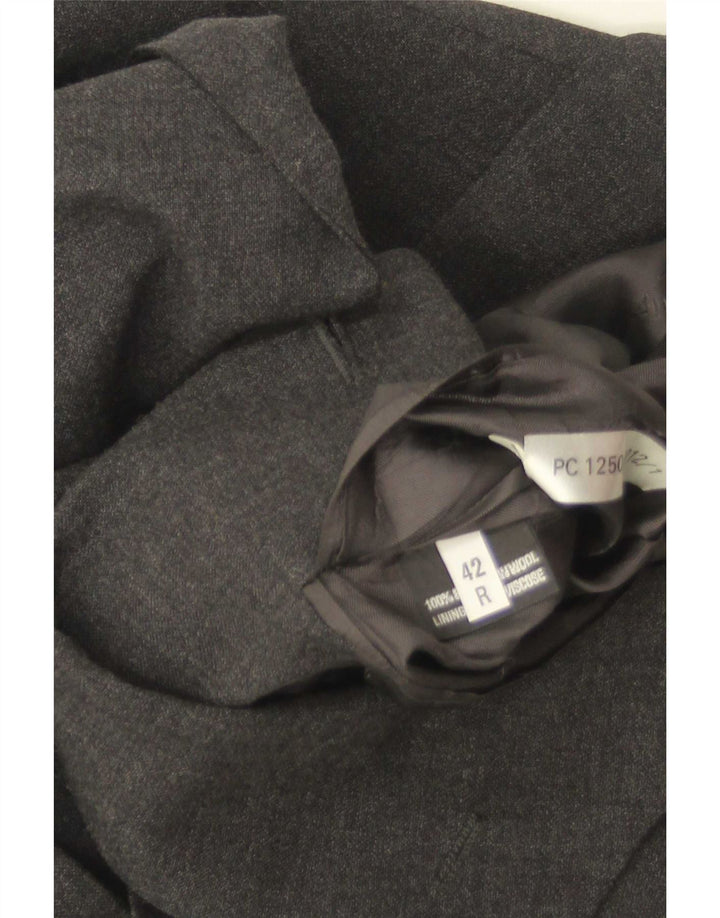 Giacca blazer da uomo a 3 bottoni Pierre Cardin UK 42 XL lana grigia