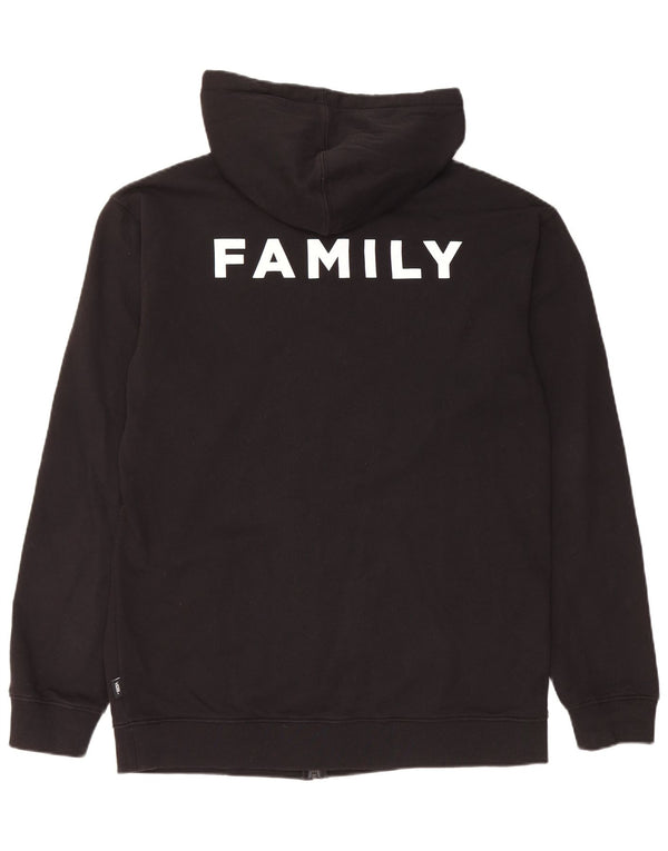 Felpa con cappuccio e zip grafica da uomo Vans grande in cotone nero