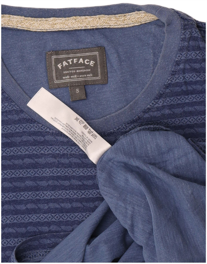 T-shirt da uomo Fat Face Top piccola in cotone a righe blu navy