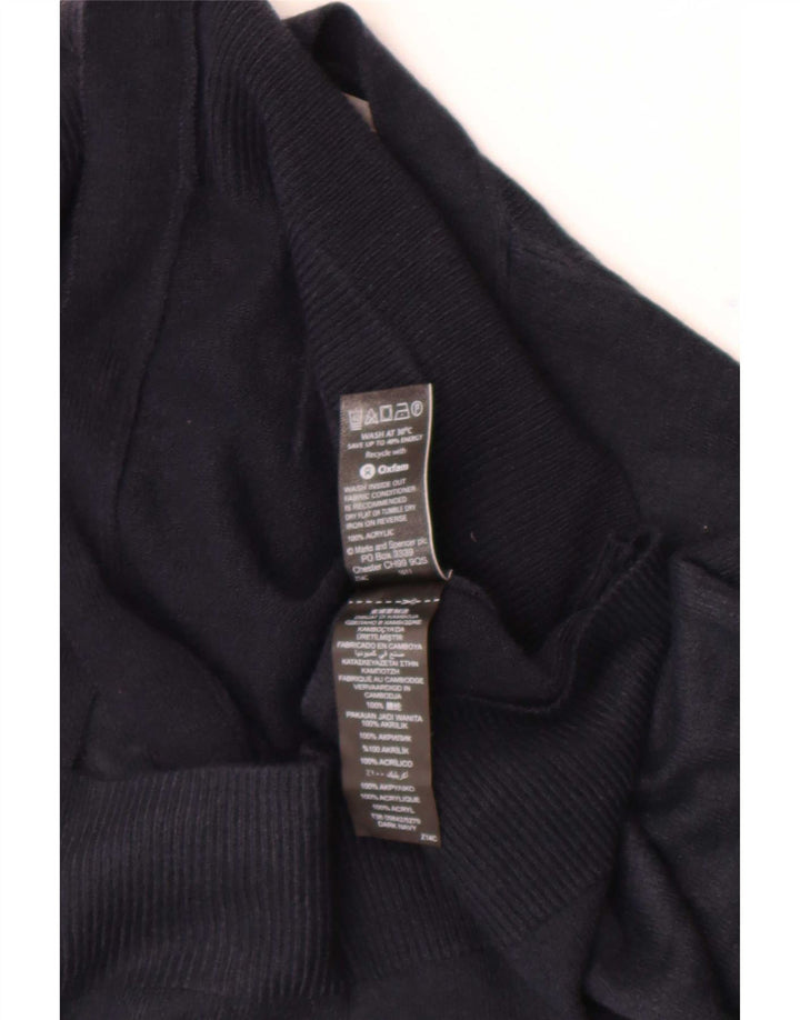 Maglione cardigan corto da donna Marks & Spencer UK 12 medio blu navy acrilico