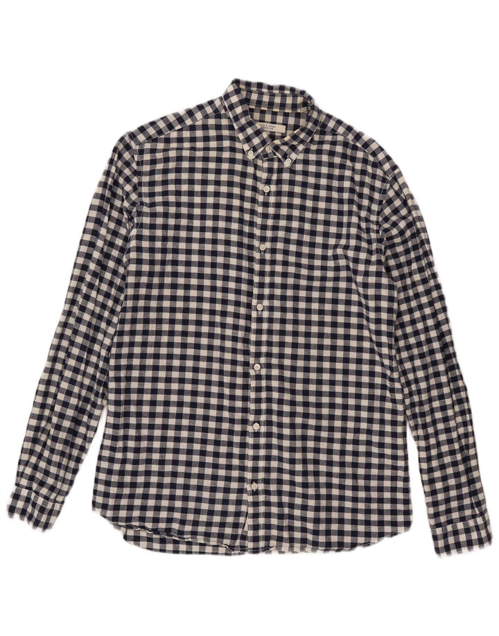 Camicia da uomo Jack & Jones in cotone a quadretti blu navy medio