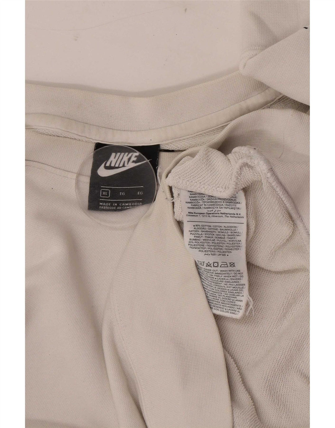 Felpa grafica da uomo Nike Felpa XL in cotone bianco