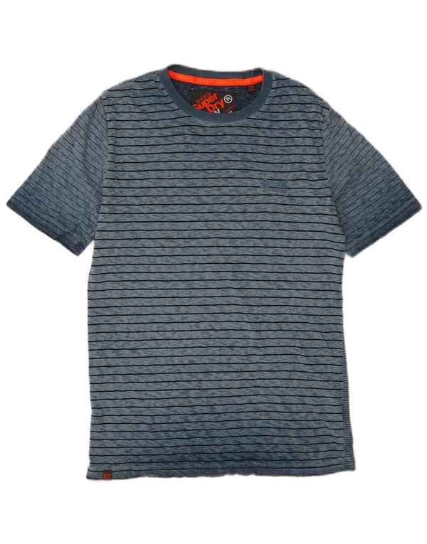 T-shirt da uomo Superdry Top in cotone a righe blu medio