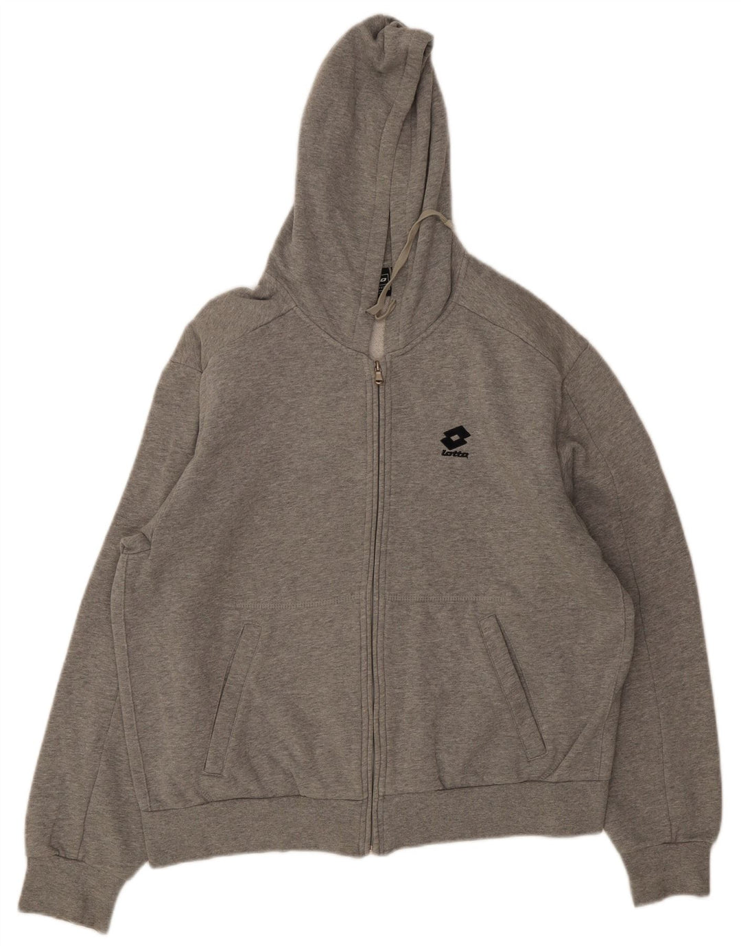 Maglione con cappuccio e zip da uomo Lotto XL in cotone grigio